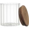 HOME DECO FACTORY COOK CONCEPT, KA0377, Barattolo portaoggetti in Vetro Trasparente con Coperchio in Acacia, Design Moderno e Pratico, Ideale per Alimenti e Oggetti Vari, 50 cl, Naturale