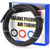 TAILONZ PNEUMATIC Tubo flessibile per aria in poliuretano, nero, diametro esterno 6 mm, 10 metri, per tubi dell'aria o tubi di trasferimento fluidi
