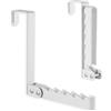Techchii Appendiabiti da Porta, Pieghevole Attaccapanni da Porta con 5 Scanalature per Ganci, Appendino in Metallo, Salvaspazio, per Vestiti, Cappotto (Bianco)