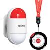 taoctee Allarme Panico con Pulsante Emergenza per Sicurezza,Sirena Remoto con Luce Stroboscopica per Casa,Ufficio o Negozio,Pulsante Leggero e Compatto con Laccetto(Batteria USB)