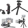 Zeadio Treppiede Metallico Robustissimo 3-in-1 con Testa Sfera Arca, Supporto Telefono e Action Camera Adattatore, per Vlogging con Cellulare Fotocamera Gimbal Vlogging in Viaggio ecc