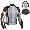 A-Pro - giacca estiva da moto, in tessuto Mesh, colore grigio/rosso, XXL