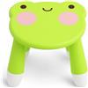 MIJOMA Sgabello per bambini con motivo animale, in polipropilene, antiscivolo, 23 x 22 x 23 cm, leggero, stabile e ideale per la cameretta dei bambini (rana)