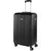 ITACA - Valigia 23Kg da stiva capiente Valigia rigida XL con ruote silenziose Trolley Grande Rigido leggero ideale per viaggi lunghi con Lucchetto a combinazione, Nero