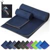 Jokisa 2 Set Asciugamano Microfibra (180x90cm Telo Grande+100x50cm Telo Palestra),Asciugatura Rapida e Senza Sabbia Telo Mare,Asciugamani Palestra Adatto per Fitness,Spiaggia (Blu Navy - Grigio)