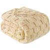 Exclusivo Mezcla Coperta Plaid Pile di Flanella per Divano, 230x270 CM Coperta Letto Matrimoniale con Motivo a Scacchi, Morbida e Calda, Beige
