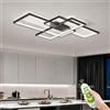 JYYQ Plafoniera LED 108W, dimmerabile con telecomando per soggiorno | 10800 lm, 3000-6500K, 10-100% regolabile, corpo in alluminio, diffusore silicone, striscia LED sostituibile,140 × 80 × 6,5 cm