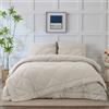 WAVVE Piumino Letto Singolo Quattro 4 Stagioni 135x200 cm, Set Piumino Estivo 150gsm 135 x 200 + Piumino Primaverile/Autunnale 300gsm 200x135 = Piumone Invernale Trapunta Caldissimo 450gsm, Beige