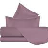 Mahome Completo Letto Matrimoniale in Raso 100% Puro Cotone Pregiato 60/60 Fili 300TC - Set Lenzuola Satin Lussuose e Setose Tinta Unita Artigianali Made in Italy (Rosa Antico)