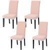 FRKOKRFA Set di 4 coprisedia elasticizzati per sala da pranzo, rimovibili, lavabili e moderni, per casa, hotel, banchetti, decorazioni e matrimoni (nude rosa)