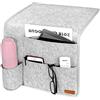Simboom Portaoggetti Letto Borsa Feltro Comodino per Bottiglie d'acqua, iPad, Tavoletta, Riviste, Telecomando, Cellulare, Occhiali, Grigio