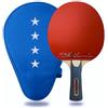 l&j Racchetta da Ping Pong 4 Stelle Professionale ITTF Approved - Performance Avanzata con Struttura a 5 Strati - Alta Velocità Controllo e Rotazione - Ideale per Giocatori Esperti Partite Allenamenti