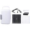 Avejjbaey Frigorifero solare portatile con scatola di batteria Piccolo frigorifero alimentato solare Tailgating raffreddamento solare facile da trasportare per Tailgating congelatore esterno
