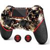 AceGamer Controller Wireless per PS4，Controller di gioco per PS4/Pro/Slim/PC，Gamepad Joystick con Turbo/Tasto Indietro/Doppio sensore di vibrazione/6-Axis Gyro/Pannello Touch (scheletro d'oro)