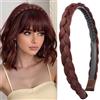 BOBIYA Fascia per capelli sintetici intrecciati treccia intrecciata con denti fascia per capelli accessori per donne ragazza (bordeaux)