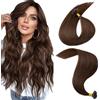 MY-LADY Extension Capelli Veri Cheratina 25 Ciocche 20g 35 cm Marrone Cioccolato Capelli Umani Remy Lisci Naturale Keratin U Tip Human Hair Extensions #04