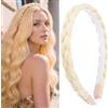 BOBIYA Cerchietto per capelli sintetici intrecciati, treccia intrecciata con denti, accessori per donne e ragazze (biondo chiaro)