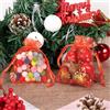 Carehabi Sacchetti regalo in organza, 100 sacchetti regalo di Natale, rosso, 10 x 15 cm, piccoli regali in organza, fiocco di neve, in organza, con coulisse, per Natale