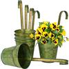 Oairse Set di 6 vasi da fiori sospesi con ganci in metallo rimovibili, vasi da fiori in acciaio zincato, perfetti per decorazioni moderne e vasi per piante, per piante all'aperto, balcone, giardino