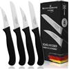 Schwertkrone® Coltelli da Cucina Set 4x [MADE IN GERMANY] - Spelucchino Curvo e Coltello Dritto per Frutta e Verdure - Coltello Affilato - Coltello Verdure - Lama Rigida - Coltelli Spelucchino