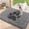 Oiilores Zerbino antiscivolo interno 40 x 60 cm, tappeto lavabile discreto, zerbino basso profilo per ingresso, tappetino super assorbente per cani con zampe fangose, grigio