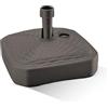 GARDENIX Base per ombrellone, Quadrato, Marrone, Effetto Rattan, in plastica, riempibile con Sabbia, Acqua, Ghiaia in Giardino, Spiaggia, terrazza, ombrellone portaombrelli