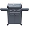 Campingaz Barbecue a gas serie 3 Premium S, barbecue a gas con 3 bruciatori in acciaio inox da 10,2 kW, fornello laterale, coperchio, termometro, Insta Clean Aqua, sistema modulare culinario, cucina