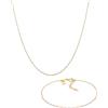 Kuzzoi Collana da uomo in argento 925 con bracciale placcato oro, set Basic (55 cm), bracciale (18 + 3 cm)