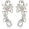 EVER FAITH Strass Cristalli Art Deco Orecchini pendenti, Brillante Prom Goccia Marquise Chandelier per Donna Trasparente Oro-fondo