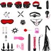 Oziral Kit di bondage SM Oziral 26 pezzi BDSM Set di bondage per letto Giocattoli sessuali per coppie Set BDSM Accessori per donne per principianti Set per sesso di coppia rosa