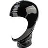 Rubberfashion Maschera di lattice - Cappuccio di lattice aperto per donne e uomini nero 0,4 mm S