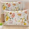 PETTI Artigiani Italiani - Coppia di Federe Cuscino 50x30 cm in Microfibra, Cuscini Arredo Camera da Letto, Divano, Salotto, Set 2 Fodere Copricuscino, Federa Floreale Panna, 100% Made in Italy