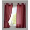 Gardinenbox Set di 2 Tende con Passanti Nastro Arricciato Opaco in Micro Raso Traslucido, Tinta Unita Opaca, Poliestere, Bordeaux, HxB 175x140 cm