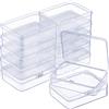 SATINIOR 12 Pezzi Trasparente Plastica Perline Contenitori Scatola con Coperchio Incernierato per Perline e più (4.45 x 3.3 x 1.18 Pollici)