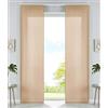 Gardinenbox Set di 2 tende a pannello in microfibra, 245 x 60 cm (altezza x larghezza), sabbia, tessuto oscurante, con guide di scorrimento e aste di contrappeso, 85600N2