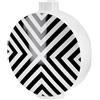 GILDE Vaso con coperchio a zigzag in ceramica con motivo grafico rotondo smaltato nero bianco altezza 33 cm