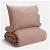 Bianca Plain Dyed Rose Tan - Set copripiumino 140 x 220 + 65 x 65 cm