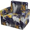 Comart - Copridivano Fashion - Copri Poltrona 1 Posto - Elasticizzato con Braccioli - Cover Antiscivolo - Copertura Antimacchia e Antigraffio - Traspirante - Lavabile in Lavatrice - Tropical Azzurro