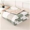 DOTBUY-SHOP Copriletto Trapuntato Matrimoniale Singolo, Controllo Trapuntino Coperta Estivo Primaverile Reversibile Trapunta Autunno Coperta Leggera per Camera da Letto (Verde,150x200cm)