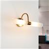 Licht-Erlebnisse Lampada da specchio da parete in metallo vetro in ottone 2xG9 W: 32cm lampada da parete per quadri da bagno lampada da parete per bagno IP20