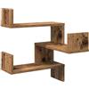 vidaXL Scaffale Angolare Muro Legno Antico 40x40x49,5 cm Truciolato, ripiano a Parete, ripiano per Esposizione a Parete, ripiano a Parete