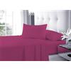 NFK TEXTILE Lenzuolo in 100% policotone, resistente allo sbiadimento, in tinta unita, di qualità alberghiera, per letti estivi e invernali (colore: fucsia, matrimoniale (230 x 260 cm)
