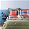 Bassetti Completo Letto Matrimoniale 100% Cotone - Set Lenzuola (1 Lenzuolo Sopra 240x280; 1 Lenzuolo Sotto Con Angoli 175x200; 2 Federe 50x80 cm) VARIANTE: Tartan R10