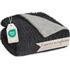 Blumtal coperta pile plaid 130x150 cm con disegno a treccia - coperta divano invernale con certificato OEKO-TEX - coperta pile in microfibra - morbida coperta sherpa sul rovescio - antracite/grigio