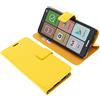 foto-kontor Custodia a Libro Compatibile con Brondi Amico Smartphone XL Nero Cover di Colore Giallo