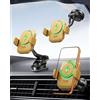 INIU Caricatore Wireless Auto 15W con Ventola e LED, Certificato Qi2 Ricarica Rapida e Supporto per iPhone 16 Pro Max/15/14/13/12 ect, Giallo