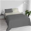 Italian Bed Linen Set Lenzuola Matrimoniale 100% Cotone Natural Color, Made in Italy - Completo Letto, Lenzuolo Sotto con Angoli, Telo Sopra 240x300cm e Federe con Patella Interna, Grigio Scuro/Panna