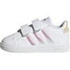 adidas Grand Lifestyle Court Hook And Loop Shoes, Scarpe da Tennis Unisex-Bimbi 0-24, Cloud White/Iridescent/Cloud White, 22 EU