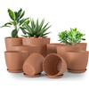 Utopia Home Confezione da 10 vasi 18/17/15/13/12 cm Fioriera con sottovaso Per cucina, balcone, piante da giardino, vasi da vivaio per interni Terracotta.