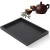 ZPSHYD Vassoio da tè in Legno Rettangolare, Antiscivolo Massello a Forma Rettangolare Nero per Accessorio Caffè Cucina(25 * 18 2cm)